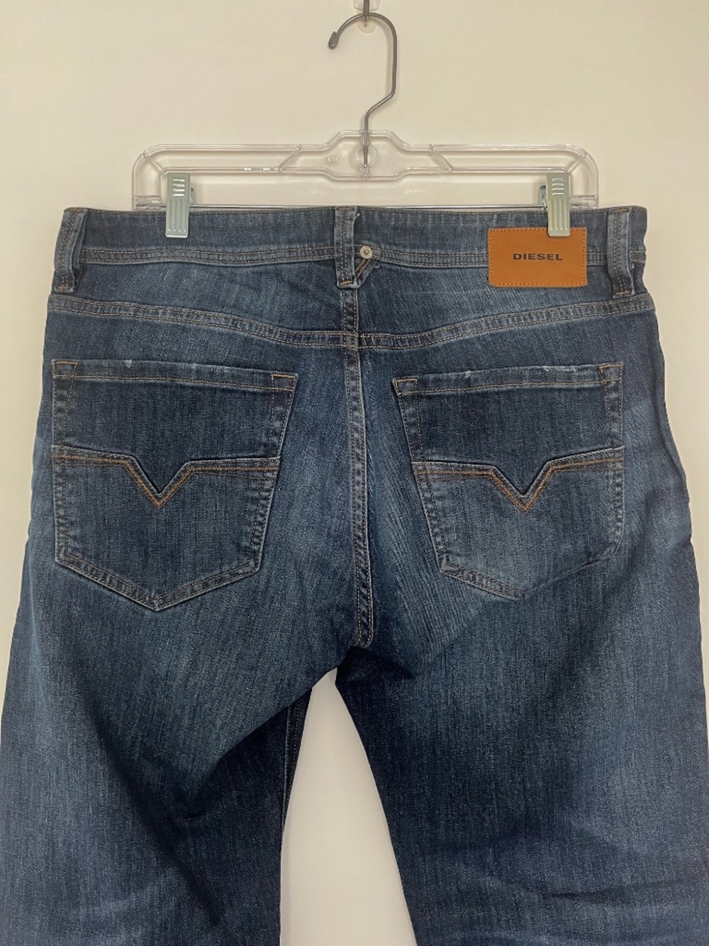 Diesel Larkee Jeans Men W34, L ~ 30.5 Blue Straight Leg, Medium Dark Wash